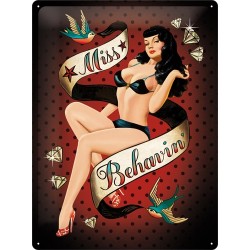 Placa metalica - Miss Behavin - 30x40 cm